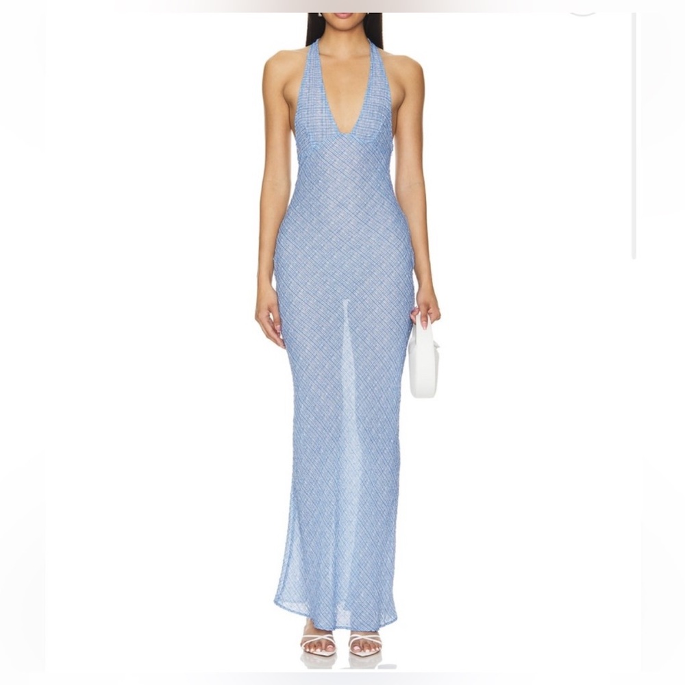Lioness Blue Halter Maxi Dress